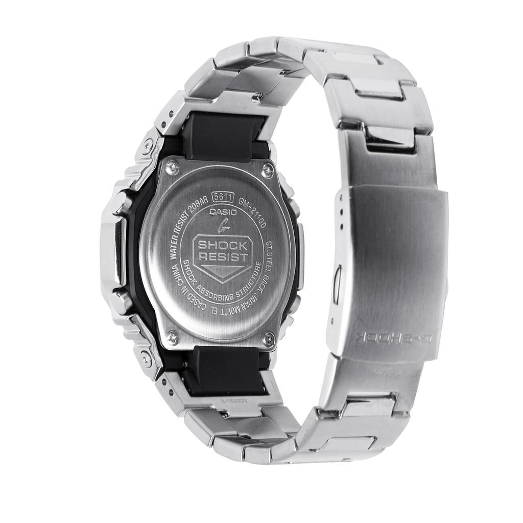 Casio Octagonal Lime Green Stainless Steel Watch Modern G-Shock GM2110D-3A, Silver,