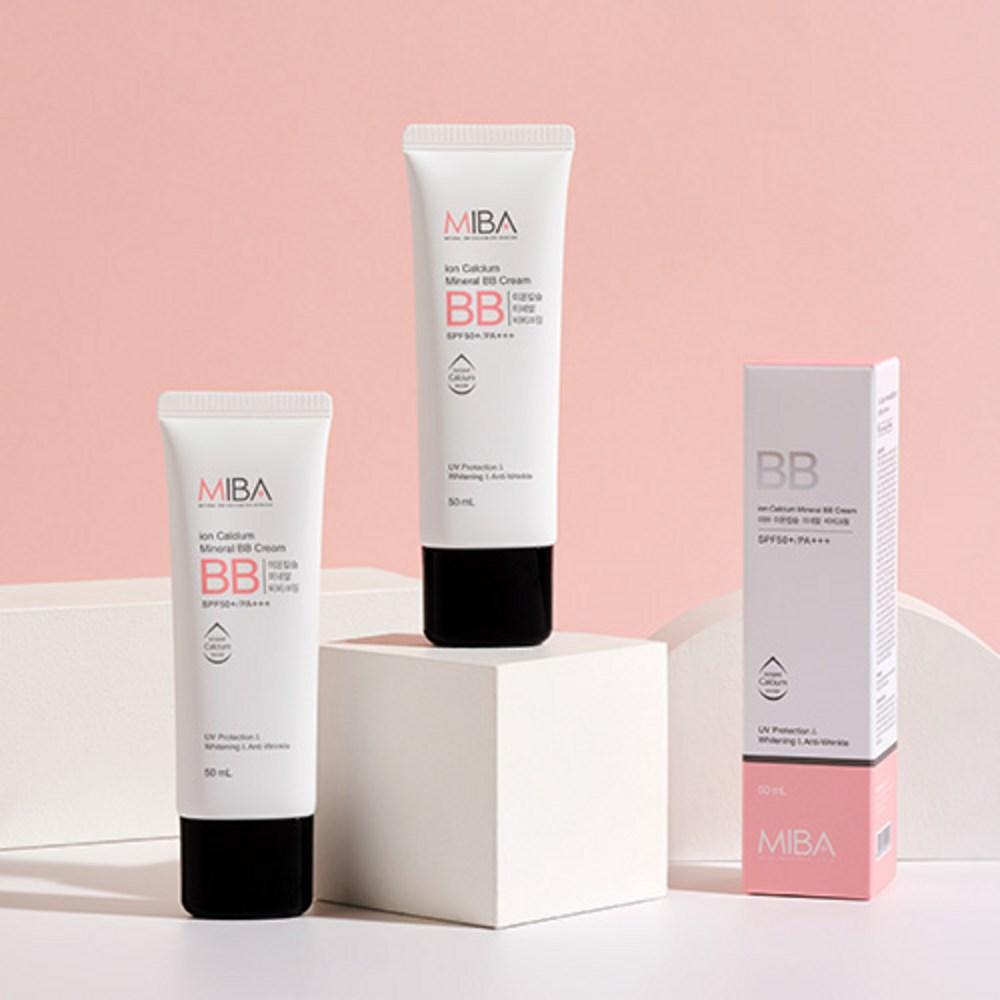 Miba Ionowy Mineralny Krem BB z Wapniem SPF50+ PA+++ 50ml, 3 sztuki