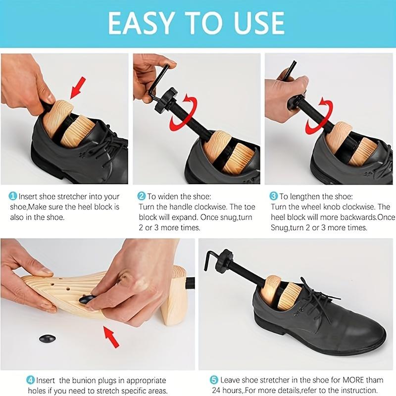 1Pc Shoe Stretcher Women and Men's Shoe Widener - Wooden Expander for Wide Feet, Bunions or Calluses Wooden Shoe Stretcher