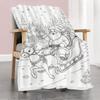 Heilende Handbemalte Flanell-Maldecke mit Weihnachtsmotiv, Rentierschlitten Weihnachtsmann Winter-Schneeszene Bedruckte Warme Kuscheldecke, Multif