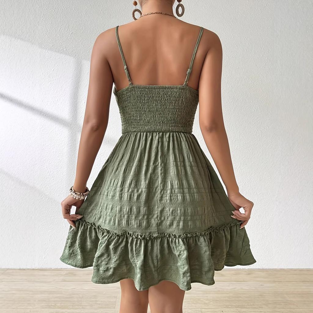 European and American Casual Suspender Dress