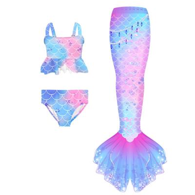 Girls' Mermaid Bikini Set: Princess Swimsuit & Performance Costume (Small, Medium, Large)