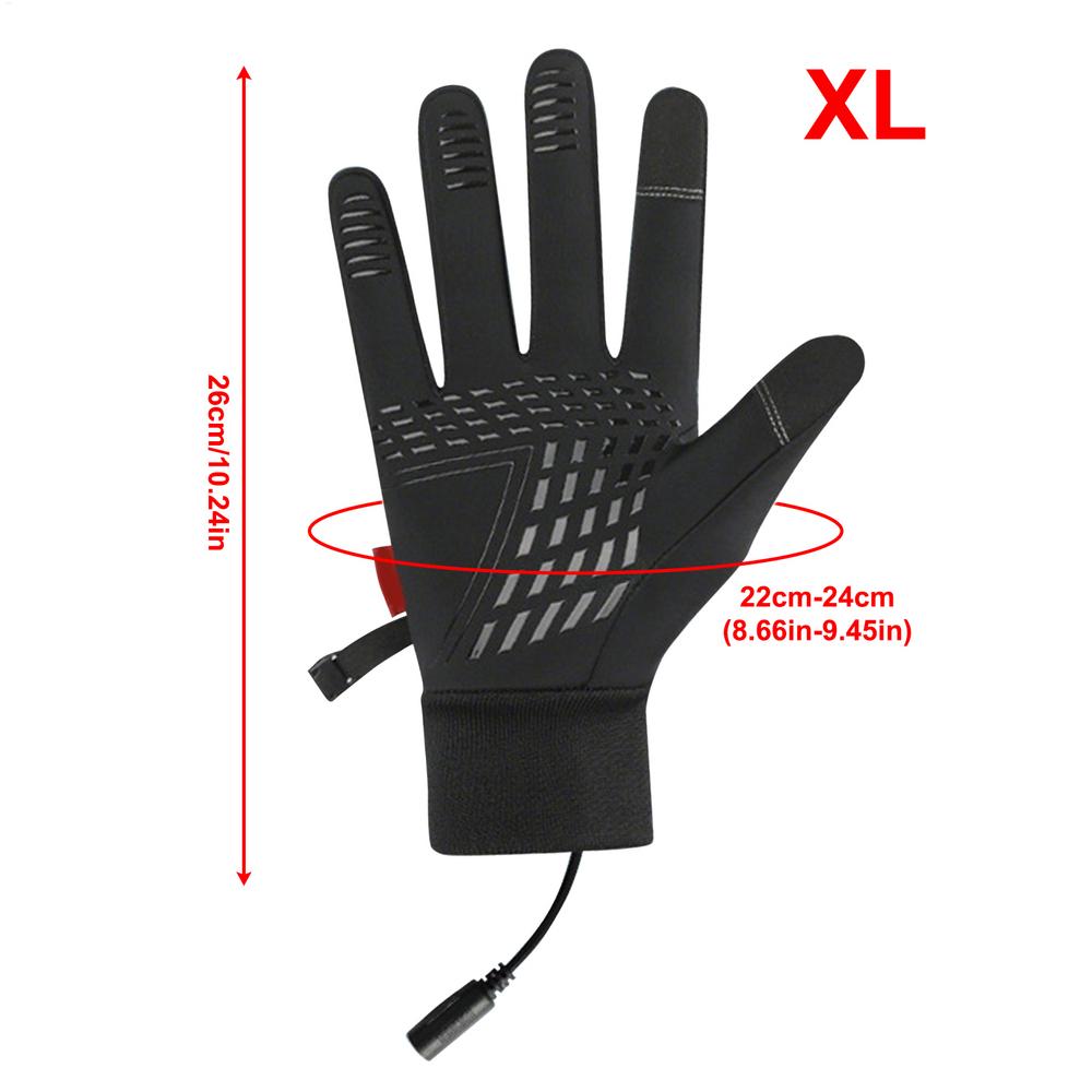 1 Pair USB Heated Gloves Windproof Waterproof Warming Gloves With Non-Slip Touchscreen For Cold Weather Motorcycle Ski Fishing