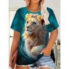 T-shirt da Donna Estiva con Stampa 3D Girocollo Moda Versatile Tendenza Casual Traspirante
