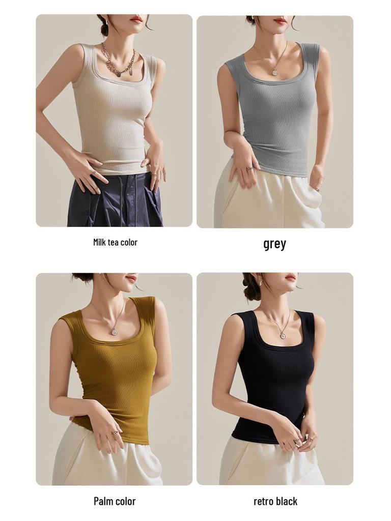 Women's Slimming Sleeveless Camisole with Built-in Chest Pad - Spring/Summer
