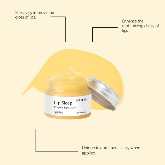 Propolis Sleep Lip Mask for Night Repair, Moisturizing, Diminishing Lip Lines, Removing Dead Skin, and Moisturizing