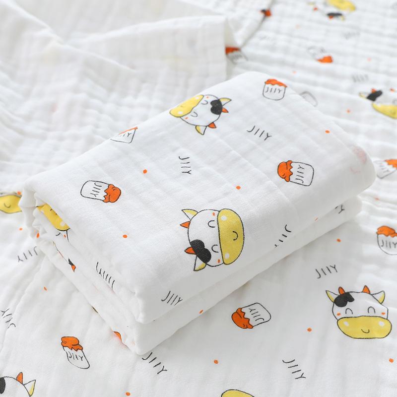 Baby Gauze Bath Towels Cloth Comfortable Anti-Pilling 4-Layer Gauze Newborn Blanket Baby Swaddle Wrap