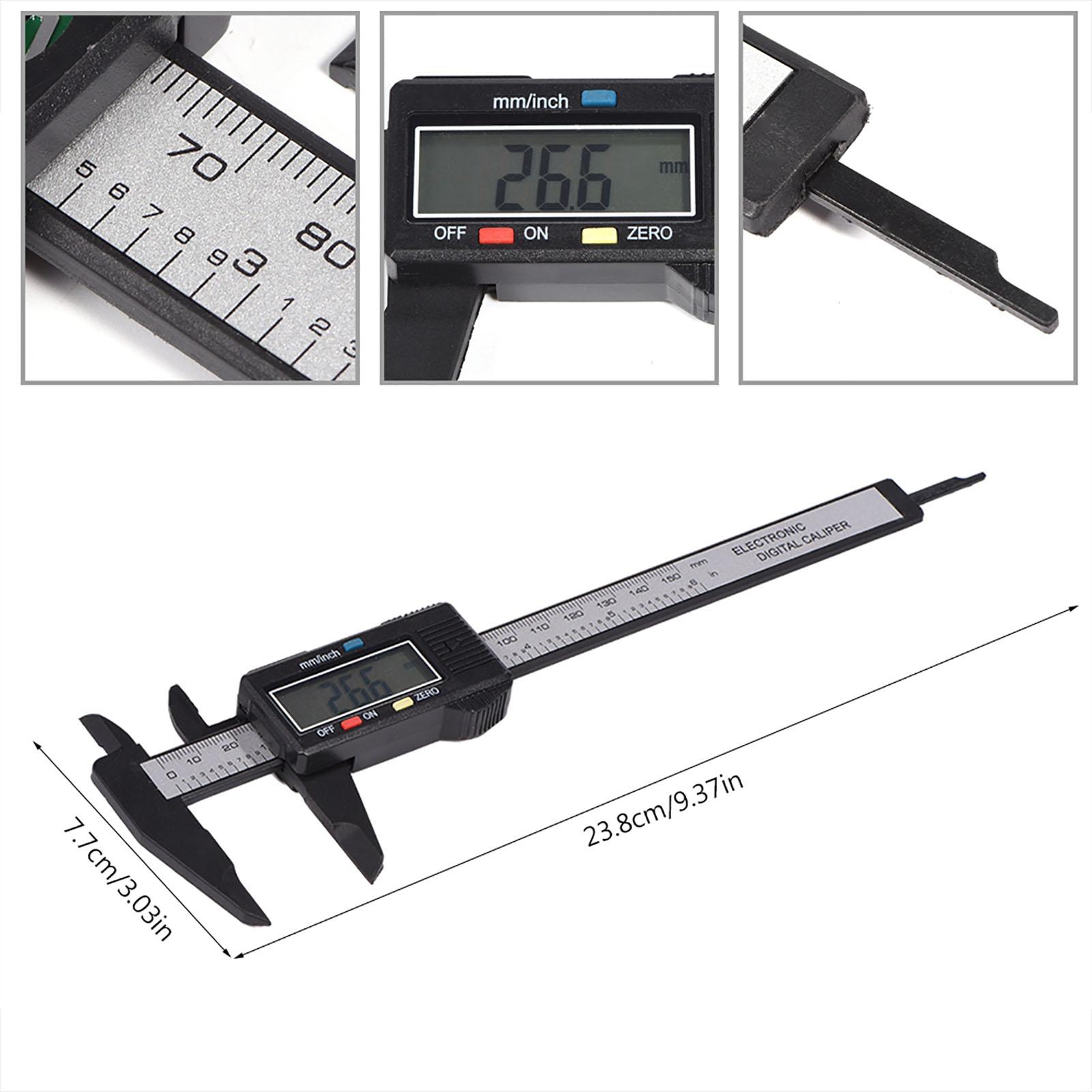 

Digital Caliper with Extra Large LCD Screen for Measuring Inside Outside Depth Steps чорний