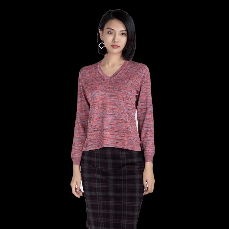 

Anlom Women s V-Neck Long Sleeve Knitted Pullover Top 0318116 3XL