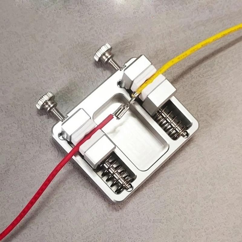 Electronics Repair Soldering Tool with Metal Body, Insulated Contact Ends, Spring Tension Parts and Stable Wire Positioning for Worktable Use
