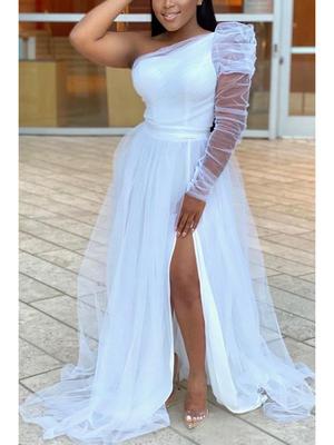 "2021 Spring/Summer European & American Loose Mesh Swing Dress, Plus Size"