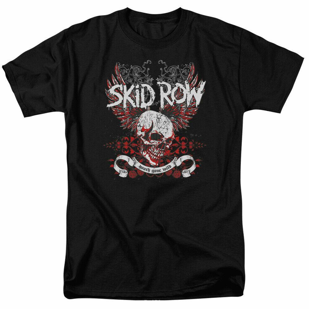 26 Skid Row Крылатый Череп Футболка Лицензированная Рок-н-ролл Музыкальная Группа Футболка Черная Унисекс Футболка XXL