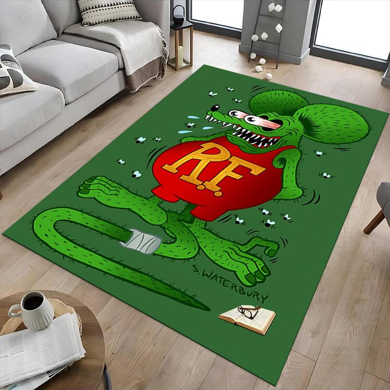 1 stuks Rat Fink Tapijt, Kantoortapijt Buitentapijt Huisdecoratie Vloerkleed Festival