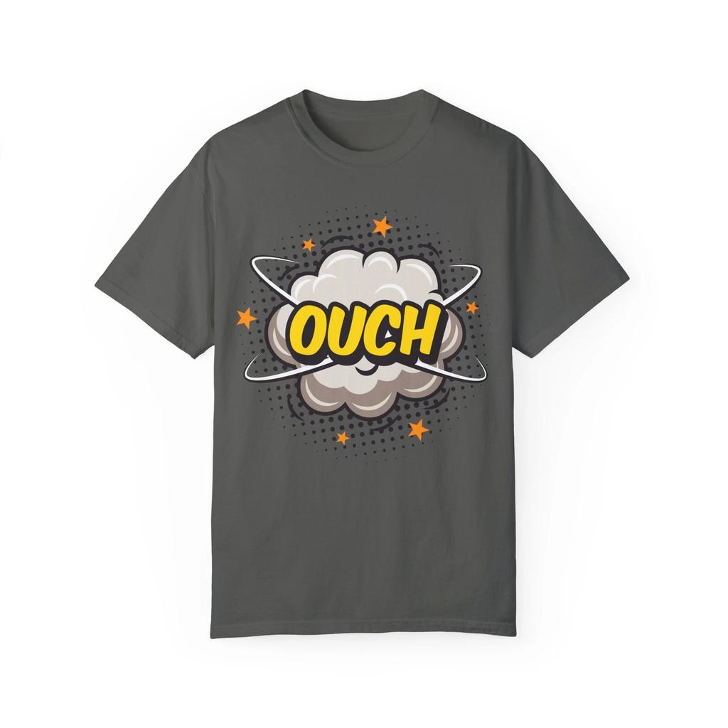 Ahi! Elemento di Disegno Stile Fumetto :: T-shirt Unisex Tinto in Capo