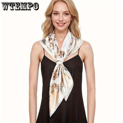 90*90cm Large Square Scarf Satin Printed Silk Scarf