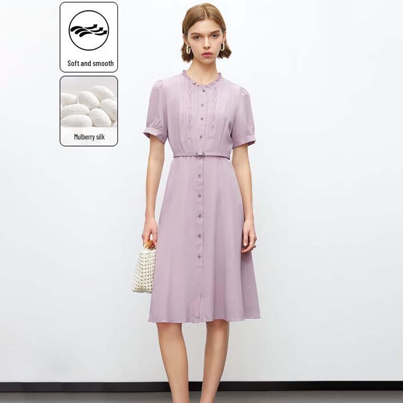 

JESSIE Women s Elegant Belted Waist Dress L