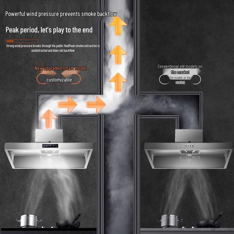 Commercial High-Suction Stainless Steel Range Hood for Restaurants with Wood-Fired Stove Purification