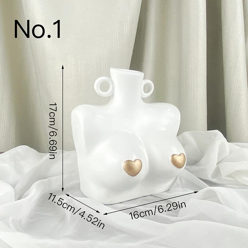 Art Body Vase Ceramic Hydroponic Vase Flower Arrangement Home Decor Desktop Ornaments Garden Decoration