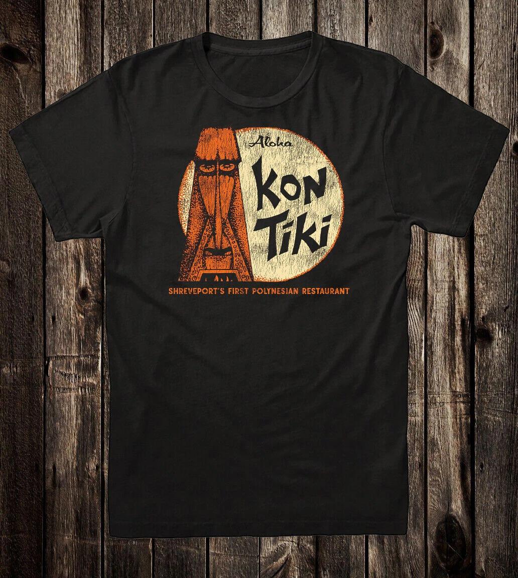 Ретро Тики Арт Футболка Хлопок Барная Кружка Ресторан Kon Tiki Шривпорт ЛА S