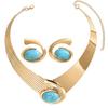 Geometric Necklace And Earrings Set Lightweight Alloy Jewelry Comfortable Accessory For Women Daily Wear Evening Event