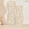 Women Plus Size Geometric Printed Two Piece Set Long Sleeve Open Front Cardigan Sleeveless Bodycon Dress