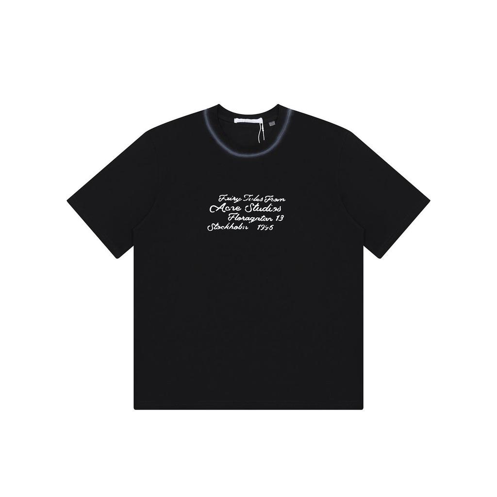 AC1996 Retro Distressed Letter Print Unisex Loose-Fit T-Shirt