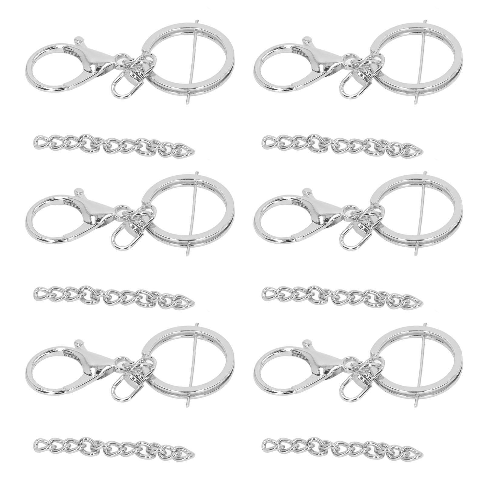 

Key Chain Kit 30Pcs Rings 30Pcs Chains Sturdy Durable Metal Widely Used Key Chain Rings for Keys серебряный