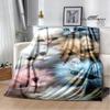 3D Cute Cat Printed Blanket Flannel Warm Blankets Soft and Comfortable Blanket Bed Linings Cubre Cama Birthday Gift