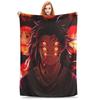 Flannel Throw Blanket Demon Slayer Upper Rank One Kokushibo Anime  Warm Plush Blankets Soft Bedspread for Livingroom Home Sofa