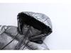Women's 2023 Silver Satin Hooded Jacket - European & American Autumn/Winter Style