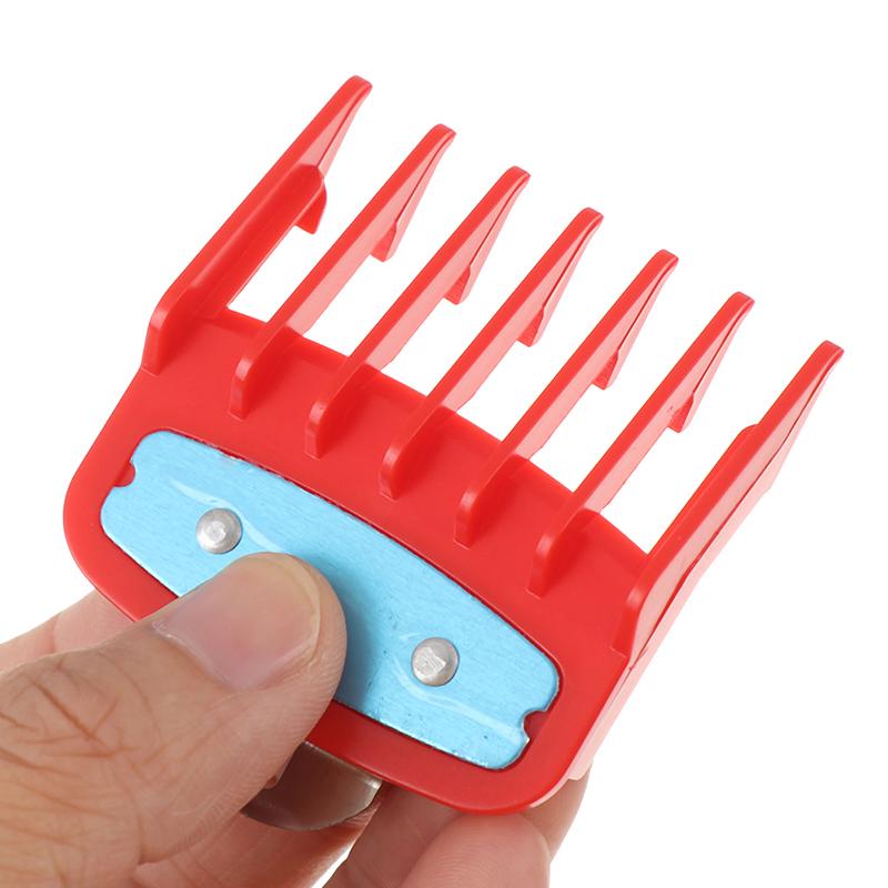 Pieptene pentru ghidare de dimensiuni 1,5+4,5 mm Set pieptene roșu pentru atașament cu un suport metalic de tuns