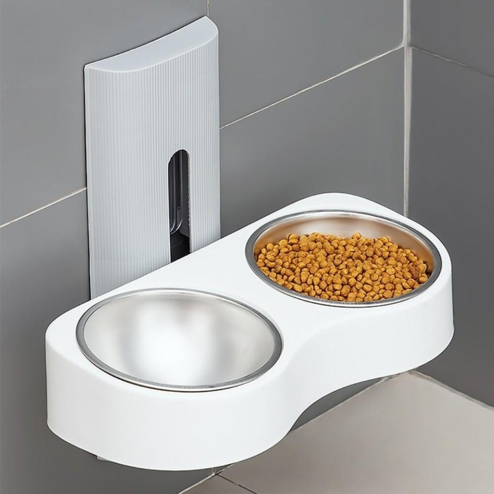 Space Saving Cats Watering Bowl Double Bowl Pet Feeding Bowl Dog Eatting Bowl  for Small Dogs