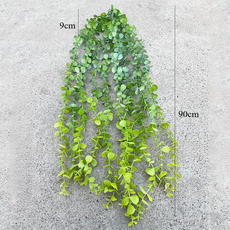 90cm Artificial Eucalyptus Wall Hanging Vine Plastic Plant Auditorium Decor Simulation Eucalyptuses Leaf Vines Mall Decoration