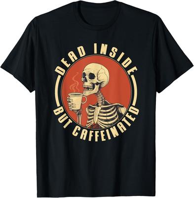 Dead Inside But Caffeinated T-Shirt, Small, Black