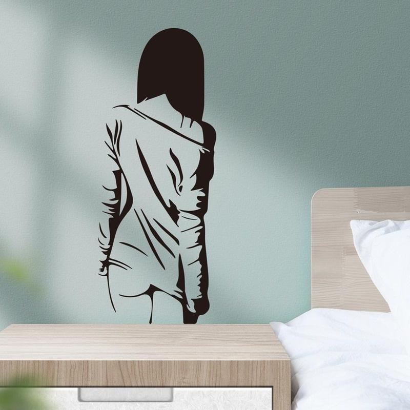 Autocolant de perete creativ sexy fată living dormitor decor de fundal Mural Art tapet decor acasă autocolante individualitate