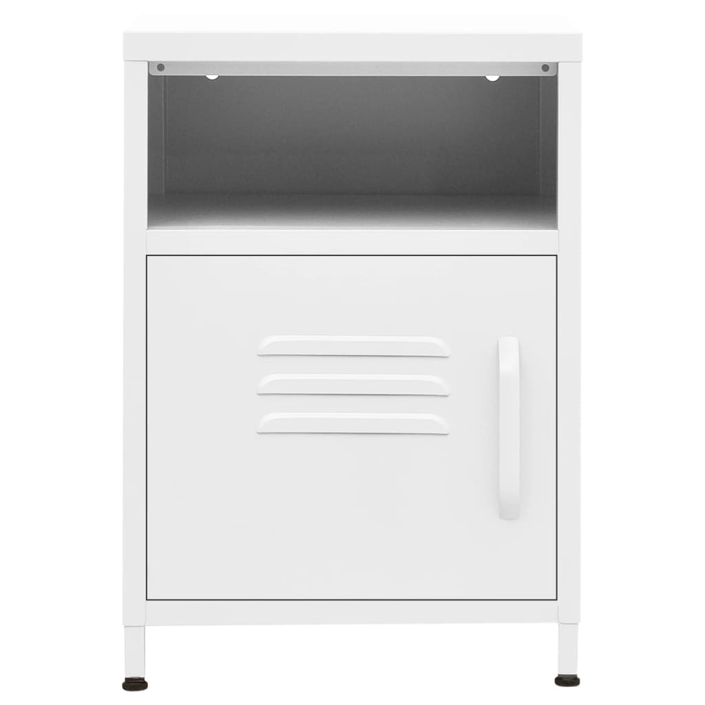 Nightstand White 35 x 35 x 51 cm Steel