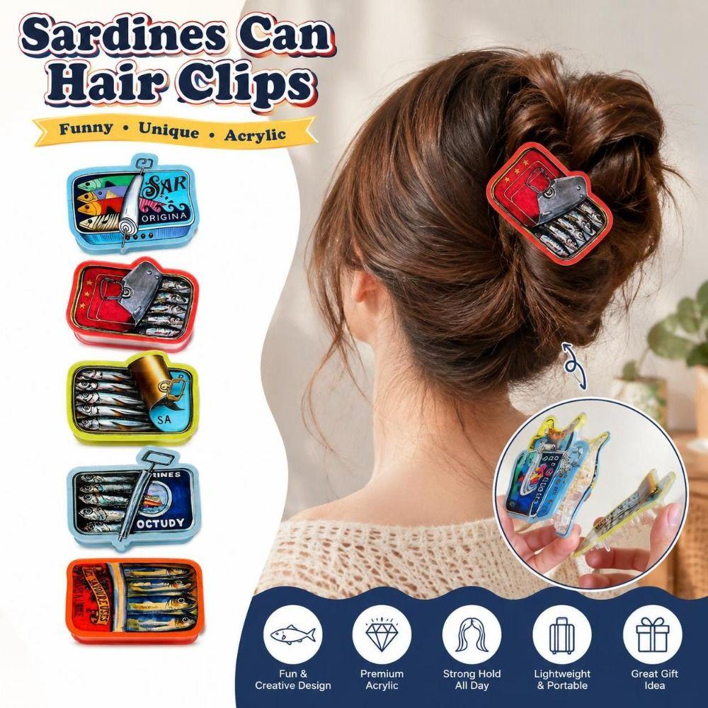 Cartoon Anime Sardine Hair Claw Acrylic Shark Hair Clip Novelty Fish Hairpin