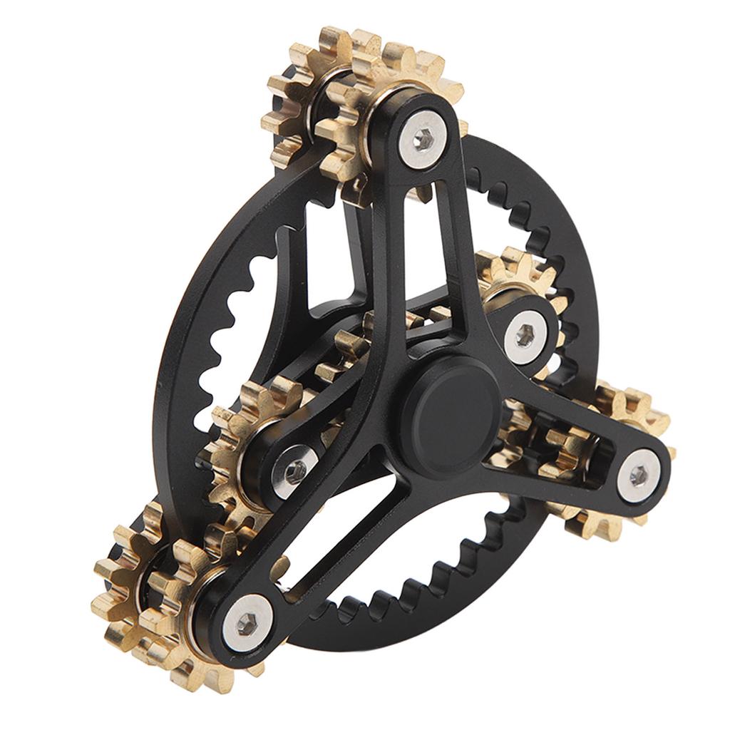 Bearing Gear Finger Toy Meditation Reduce Anxiety Break Bad Habits Bearing 3 Gear Metal Toy Black