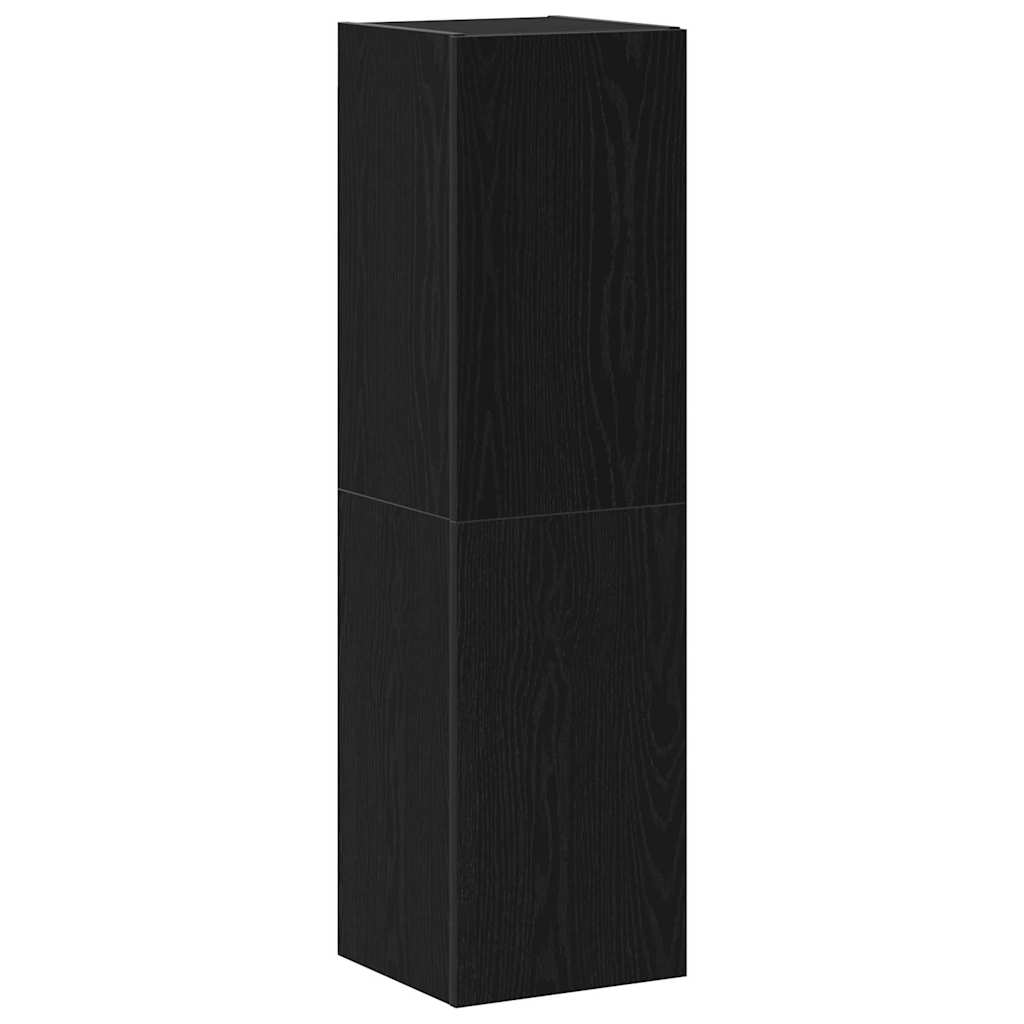 TV Cabinet Set 4 pcs Black Oak Effect Wood Based Material