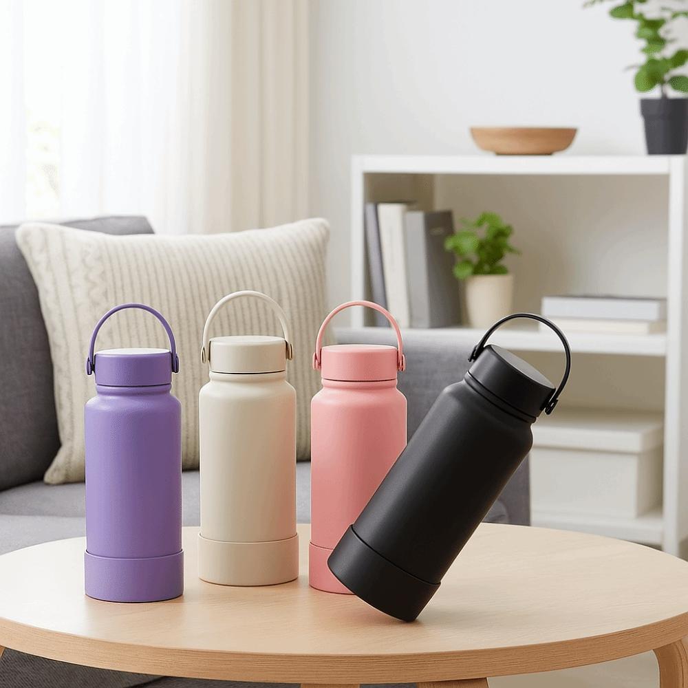 Solid Color Thermos Cup 1000ML Coffee Cups Cute Thermos Bottle  Gift