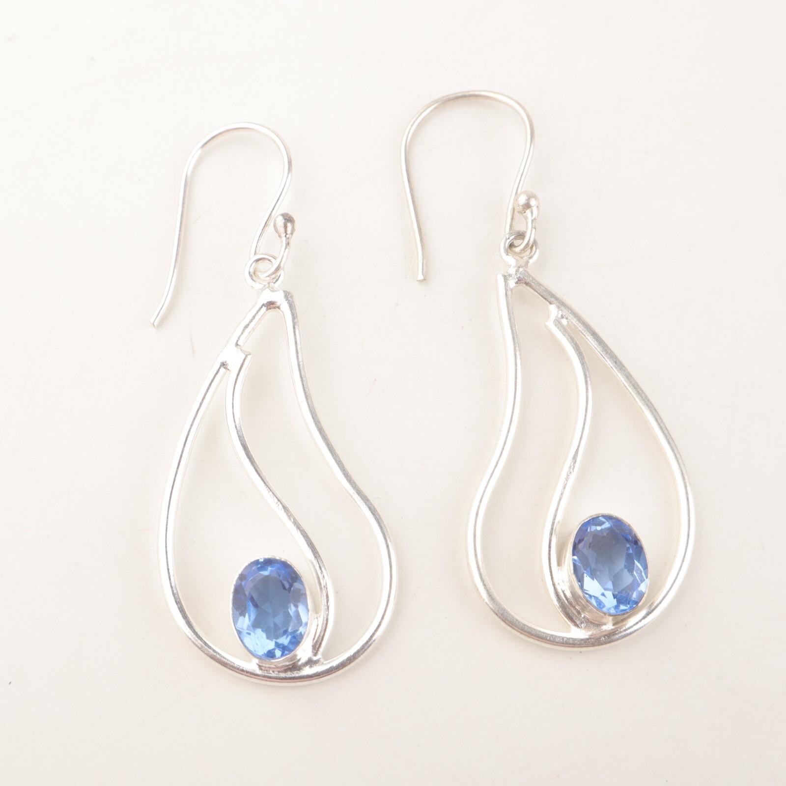 

Natural Tanzanite 925 Silver Drop Dangle Third Eye Chakra Daughter Gift Earrings EE-139-16