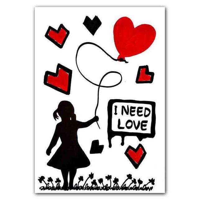 

Граффити искусство Бэнкси любовь печать холст картины влюбленные абстрактный постер офис гостиная коридор украшение дома фреска без рамки 21*30cm No Frame