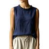 Damen Shirt Locker Geschnitten Ärmellos Rundhals Rüschenbesatz Lässige Oberteile Einfarbige Sommer Tanktops Tägliche Kleidung