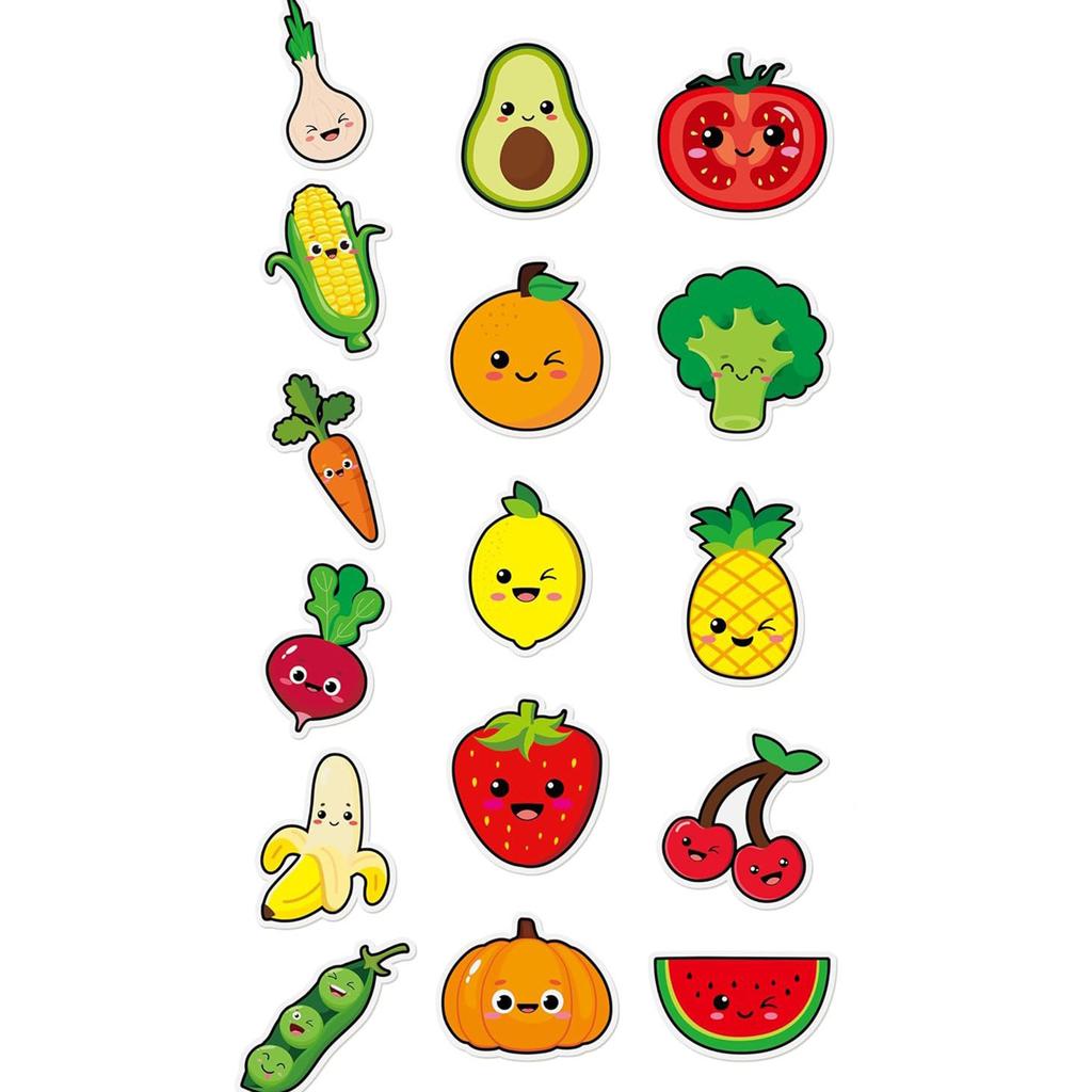 100-500pcs Colorful Fruits Vegetables Stickers Baking Birthday Wedding Party Gift Wrapping Label Scrapbook Stationery Stickers