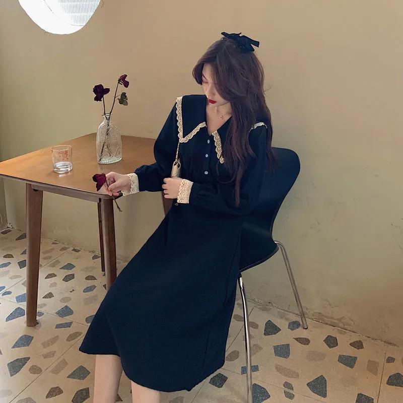 2024 Spring Retro French Slimming Long Sleeve Dress for Women
