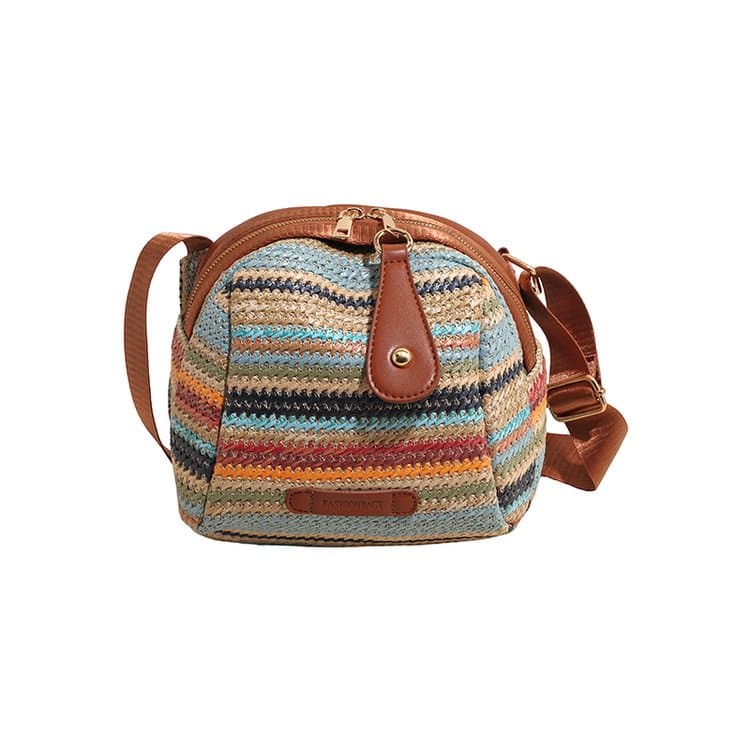 Spring and summer widened shoulder straps casual straw satchel