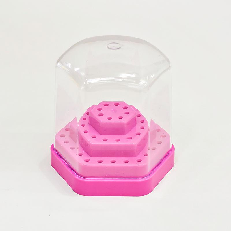 

1 шт. Профессиональный держатель для фрез для ногтевого искусства, 48 отверстий, инструмент для маникюра, пластиковый бокс-крышка, выставочная подставка, дисплей для салона красоты розы красного