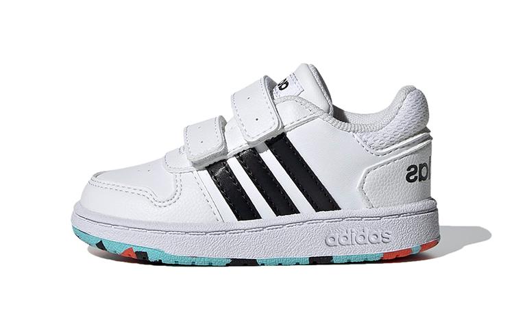 Adidas Neo Hoops 2.0 Abrasion Resistant Low top Toddler Shoes White Black Infant And Toddler H01551 21