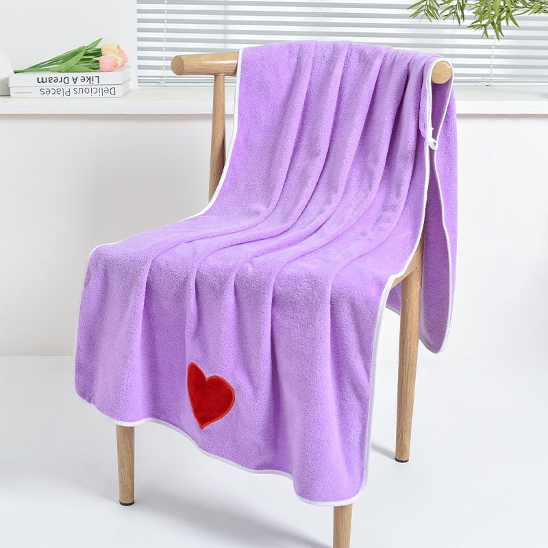 Neues Pfirsichherz Korallenfleece Badetuch Weich Saugfähig Nicht Abwerfend Haar Liebe Handtuch 70 * 140 Schnelltrocknend