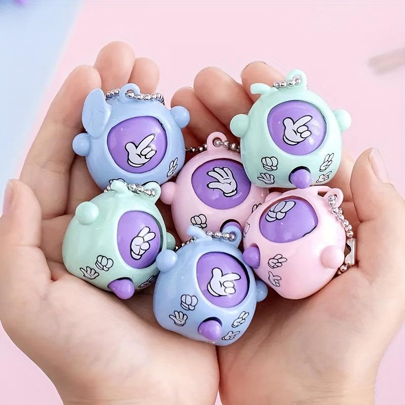 

10pcs Random Color Mini Funny Finger-guessing Game Toy, Rock Paper Scissors Guessing Egg Keychain Pendant OneSize